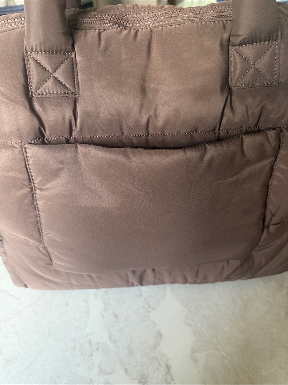 WILO Quilted Travel Tote Bag in Brown - Picture 4 of 7